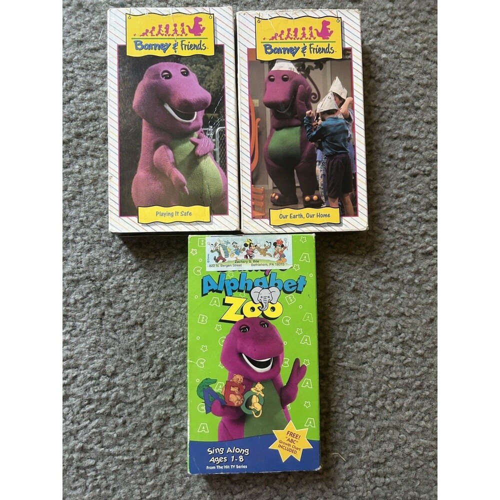 Barney & Friends VHS Tape Movie Show Bundle Playing It Safe, Our Earth Our Home